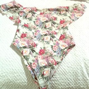 Mumu off the shoulder one piece swimsuit